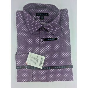 Mens Zylos Long Sleeve Dress Shirt Slim Fit M 15-15-1/2 34/35